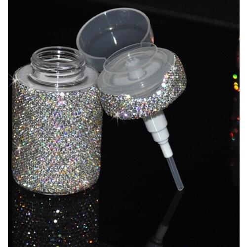 Crystal Push Makeup Remover Water Bottle Dispenser Clear Makeup Remover Bottles Water Liquid Bottle Personal Cleaning Supplies