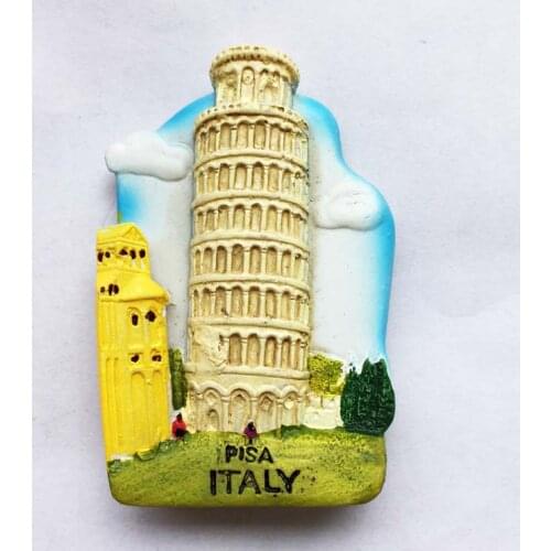 QIQIPP Fashionable Italian Leaning Tower of Pisa Scenic Tourism Commemorative Crafts Souvenir Magnetic Fridge Magnet