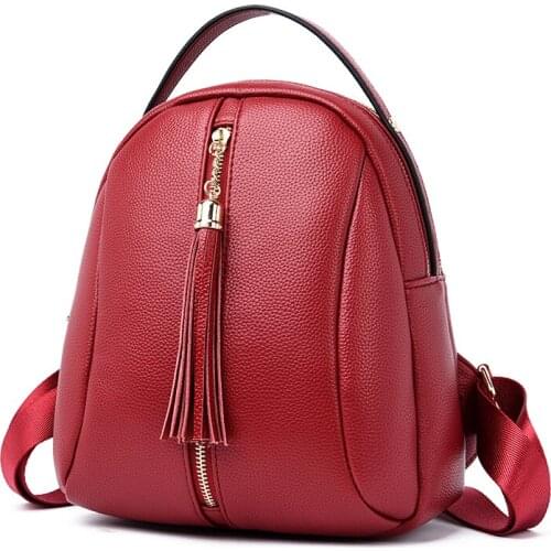 2020 Women Mini Backpack Solid Sac A Dos School Backpack For Teenager Girl High Quality Female Multifunction Leather Backpacks