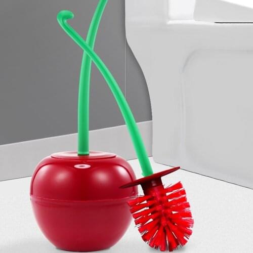 Cherry Toilet Brush Plastic Set Fashion Thick Brush Head Non-slip Handle Strong Detergency ABS PP Material Brush