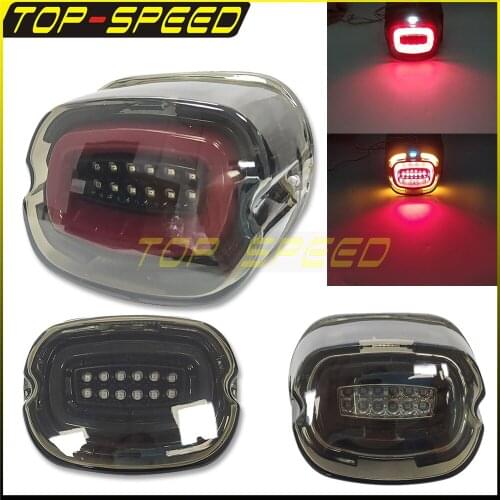 12V LED Integrated Tail Light Black/Chrome Housing Smoke/Red Lense Motorcycle For Harley Sportster XL883 XL 883C FXD FXDF FLD
