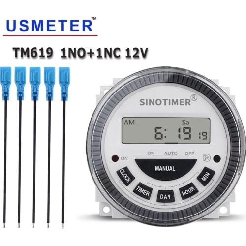 TM619 Timer Box 7 Days Weekly Programmable Time Relay Digital Time Switch Laboratory Timer Sprinkler Timer with Waterproof Cover