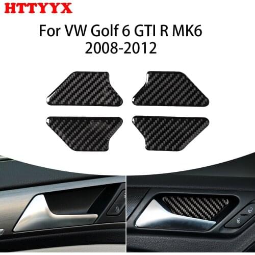 Carbon fiber car interior, door bowl decoration;Suitable FOR VW Golf 6 GTI R MK6 2008-2012 car sticker