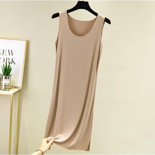ZC2648 2020 summer new Youth pop women fashion thin section pure color round collar slim modal dress cheap wholesal