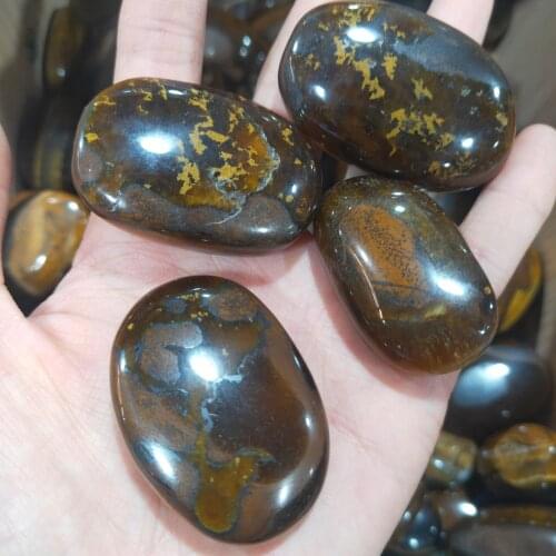 1pcs Natural Relaxing Yellow Tiger Eye Palm Stones Healing Wicca Crystals And Gemstones For Gifts And Energy