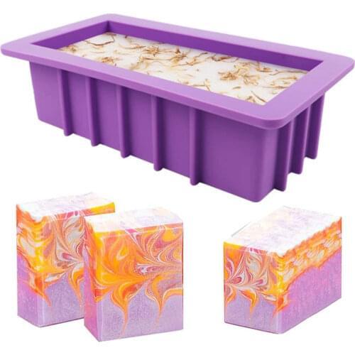 1100ML Silicone Soap Mold Easy Removal Rectangle Silicone Loaf Mold Silicone Loaf Mold for Handmade Soap Making Tool