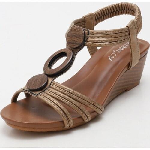 2021 summer casual shoes women sandals wedge vintage Bohemia gladiator ladies sandles sandalias for woman big size 42