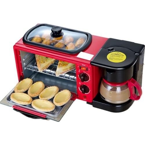 3-in-1 Breakfast Machine Household Smart Multi-function Bread Machine Kitchen Cooking Appliances Automatic Timing Small Oven