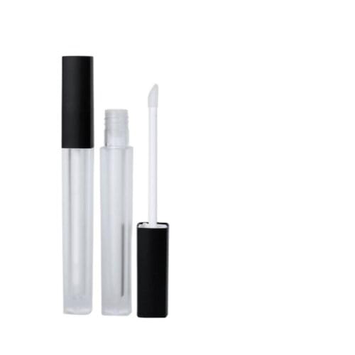 4ml-5ml square shape frosted lip cream tube lip gloss with black lid for lip oil/lip gloss cosmetic packing