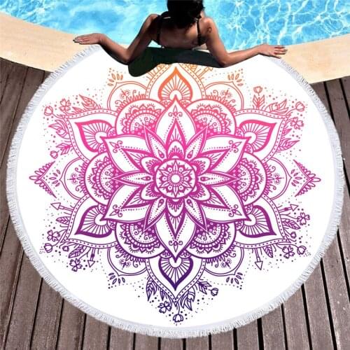 Free shipping Gift Ethnic BOHO Mandala Circles Flower Large Fringed Swim Spa Bath Surfing Beach Towel Blanket Yoga Mat Throw