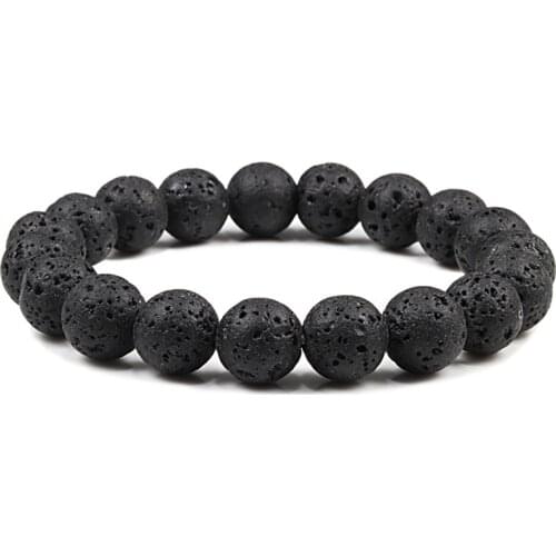 10mm Classic Lava Stone Bracelet women Distance Yoga Black White Turquoises Beaded Bracelets for Men Best Friend Fashion Jewelry