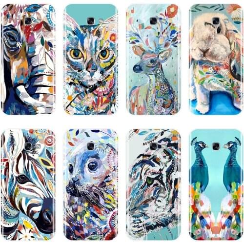 Phone Case For Samsung Galaxy A6 A7 A8 2018 A3 A5 2016 2017 Art Rabbit Soft Silicone Back Cover For Samsung A6 A8 Plus 2018 Case