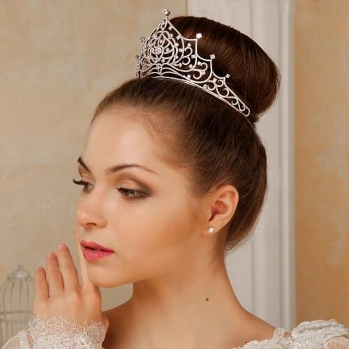 TIRIM Wedding Crown Bridal Headpiece Gold Silver Color Zirconia Crystal Diadem Queen Crown Princess Tiaras Wedding Hair Jewelry