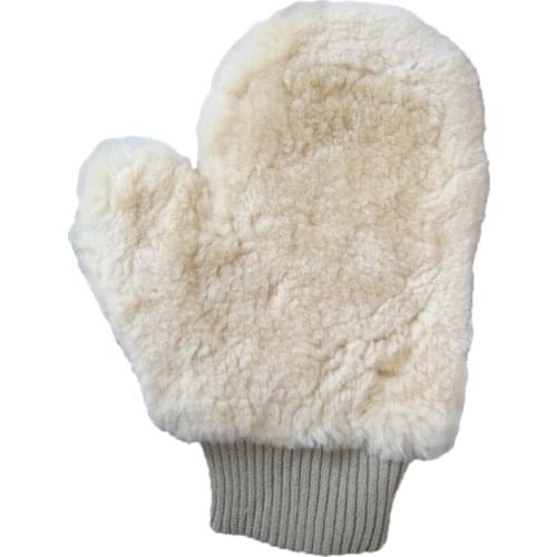 Double Side No Scratch Super Soft Wool Mitt,Plush Mitt Car Wash Glove Auto Detailing Cleaning Brushes Sponge
