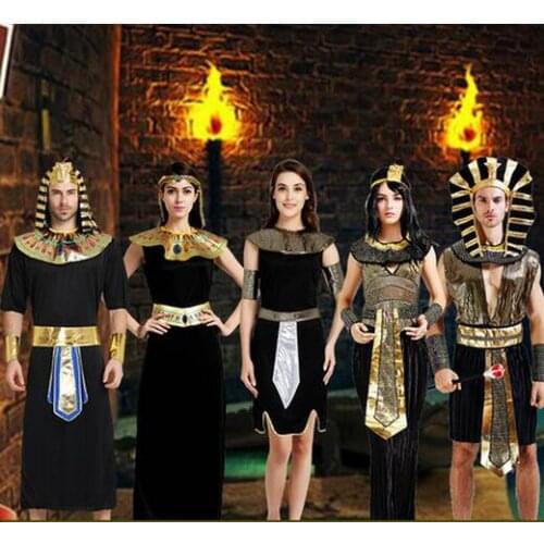 Egypt cosplay Adult Halloween costumes Egyptian Pharaoh costume Lovers dress Arabia clothing Rome warrior Clothes Greek dress