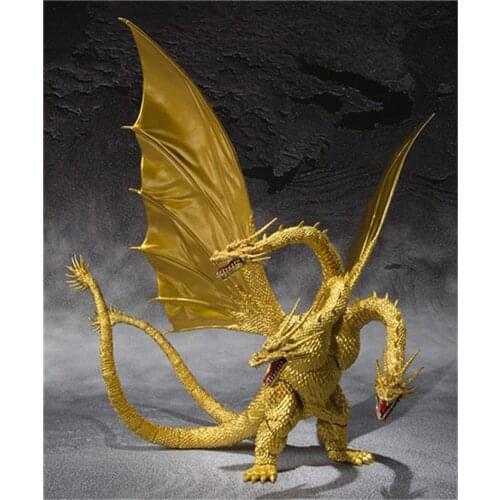 Movie Gojira 3 Head Golden Dragon King BJD Joints Moveable PVC Action Figure Collectible Model Toys