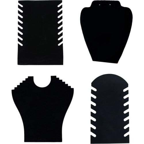 Elegant Velvet Necklace Jewelry Tabletop Display Boards, 4 Types for Choose