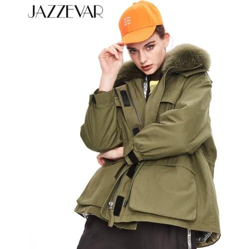 JAZZEVAR 2020 Winter new arrival winter women coat high quality with a fur collar loose clothing outerwear fashion parka women K