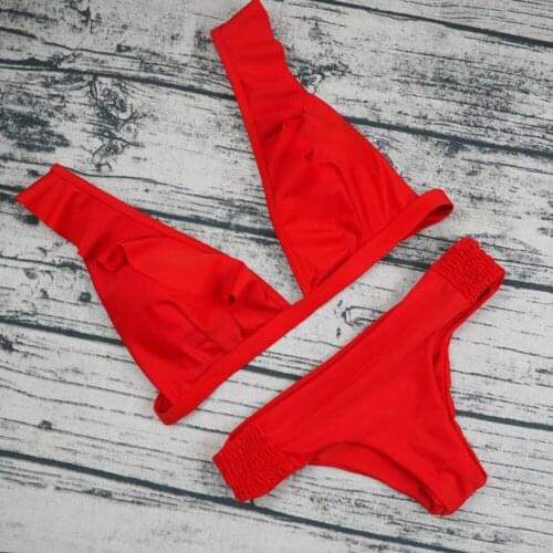 Red Sexy Bikini 2021 Push Up Swimwear Women Two Piece Swimsuit Bathing Suit Tankini Swimsuits Women Biquini Dropshipping Fulfill