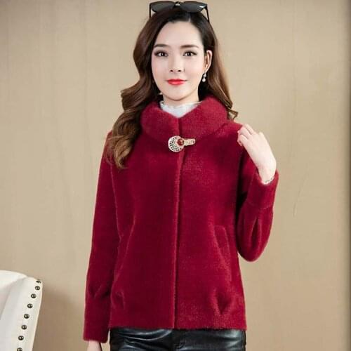 Lamb Furry Short Coats Outerwear Woman 2021 New Winter Plus Velvet Wool Coat Women Plus Velvet Thickening Faux Fur Jacket