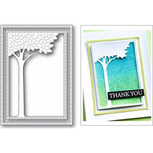 Tree With Rectangle Plant Frame 2020 New Metal Cutting Dies for DIY Scrapbooking and Card Making Decoration Embossing No Stamps