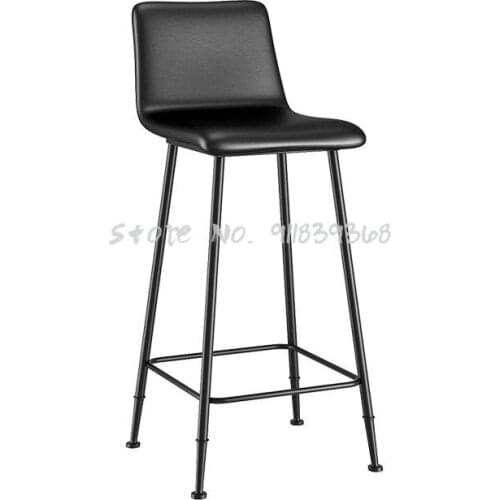 Iron Bar Chair Nordic Light Luxury Back High Stool Modern Simple Household Bar Stool High Stool Bar Chair Soft