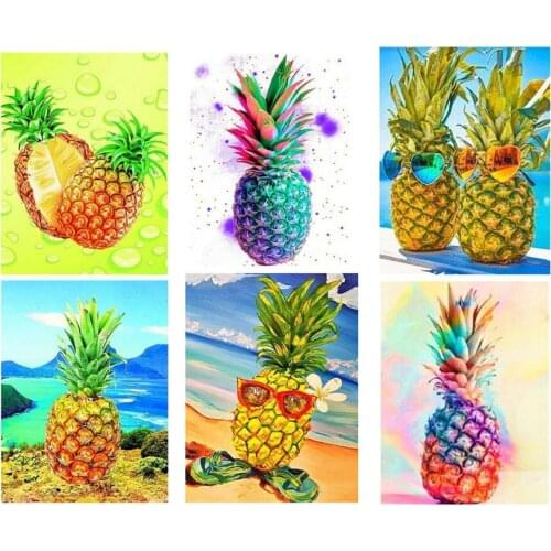 Cartoon Lovely Pineapple Wear glasses DIY Diamond Painting 5d mosaic diamond Embroidery Diamond cross stitch kids room decor