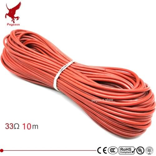30m 12k 33ohm silicone rubber carbon fiber heating cable 5V-220V floor heating low cost high quality infrared heating wire