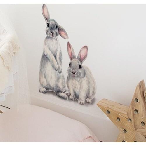 Lovely Rabbit Animal Wall Sticker Kids Room Decal Mural Kindergarten Decoration