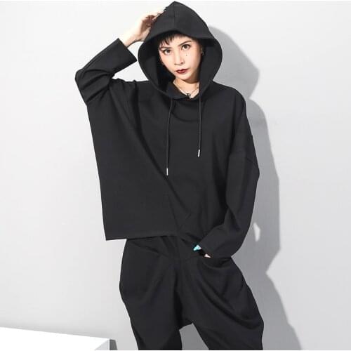 NYFS Woman Black T shirt Camo Oversized Big Size Tops Fashion New Pullover Hooded Long Batwing Tee Blusas Camisa Mujer