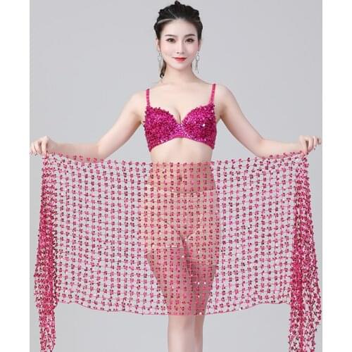 Belly dance veil for women belly dancing clothing hip scarf women Oriental Dance chian belt accessories