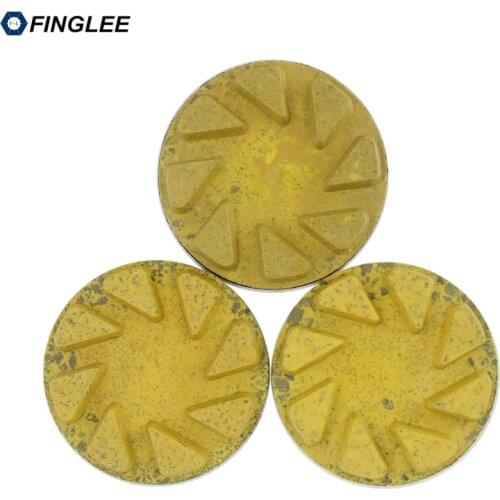 FINGLEE 3 pcs/lot 80mm Wet Floor polishing pad 3 inch Cooper Bond polishing Wheel Aggressive for granite,Marble,Stone