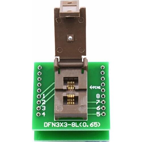 DFN8 WSON8 QFN8 Programming Socket Pin Pitch 0.65mm IC Body Size 3*3mm Clamshell Test Socket ZIF adapter Kelivn socket