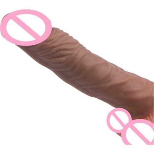 Realistic Silicone Penis Sleeve Extender Cock Sleeve Dick Enlargement Delay Ejaculation Reusable Condom Men Sex Toys