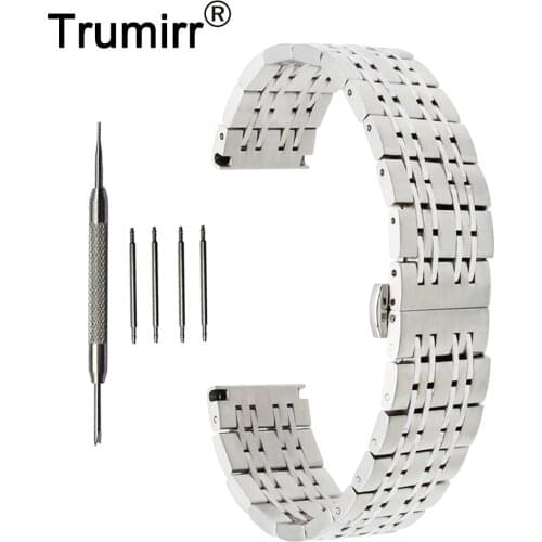 18mm 20mm 22mm Stainless Steel Watch Band for Armani Butterfly Buckle Strap Wrist Belt Bracelet Black Rose Gold Silver