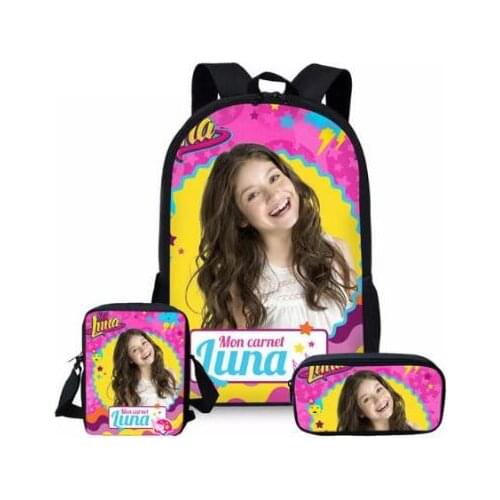 Customized School Bags For Teenager Girls Soy Luna travel Backpacks kids Schoolbag Backpack 3pcs schoolbags mochila infantil