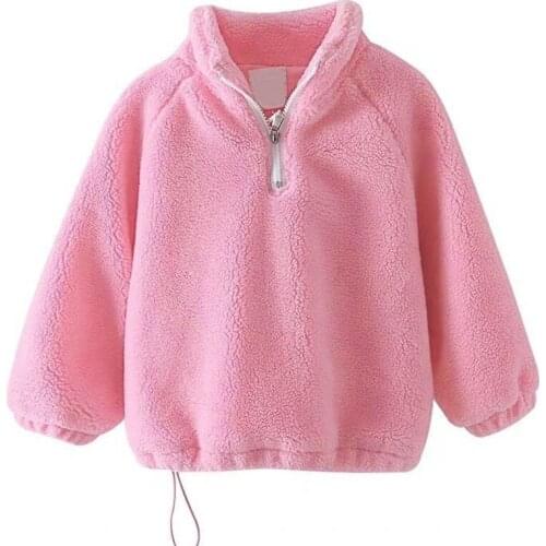 Thick Keep Warm Winter Jacket For Girls lamb plus velvetSweater Sleeve Plush Kids Outerwear Teenager Long Windbreaker Coat