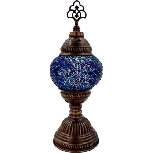Turkish Table Lamp Mosaic Glass Bedside Table Lamp Moroccan Lantern Tiffany Style Night Lights with Bronze Base for Li