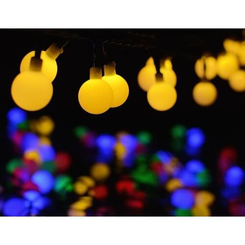 5/12M 20/50 Led Outdoor Lighting Strings Waterproof Solar Garden Ball Light Multicolor/Warm White Lamp Chain for Christmas Decor