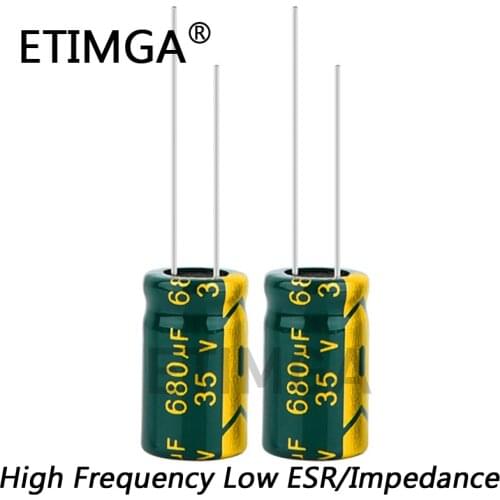 10pcs/lot Low ESR/Impedance High Frequency 35v 680UF Aluminum Electrolytic Capacitor Size 10*16 680UF35V 20