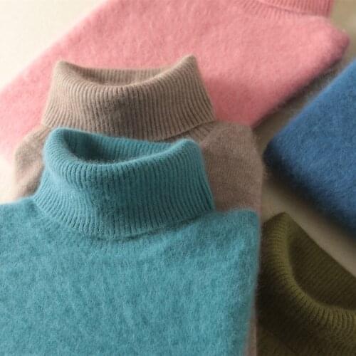 100% Mink Cashmere Sweater Womens Jumper 2020 Autumn Winter Warm Soft Turtleneck Long Sleeve Knitted Pullover Female Plus Size