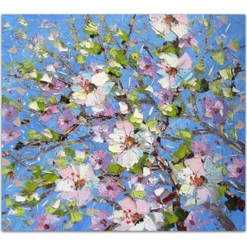 100% hand painted Home decoration oil painting high quality flower knife painting DM-15052805