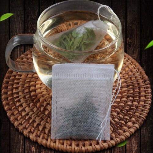100Pcs Disposable Tea Bags Filter Bags for Tea Infuser with String Heal Seal, Food Grade Non-woven Fabric Spice Filters Teabags