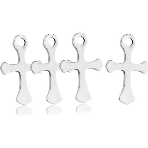 50Pcs Jewelry Findings Stainless Steel Cross Pendant Handmade Bracelet Making Necklace Accessories DIY Charms