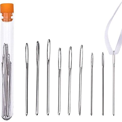 9pcs Large Eye Blunt Needles Steel Yarn Knitting Needles Sewing Needles Home Art Sewing Accessories Durable And Sturdy