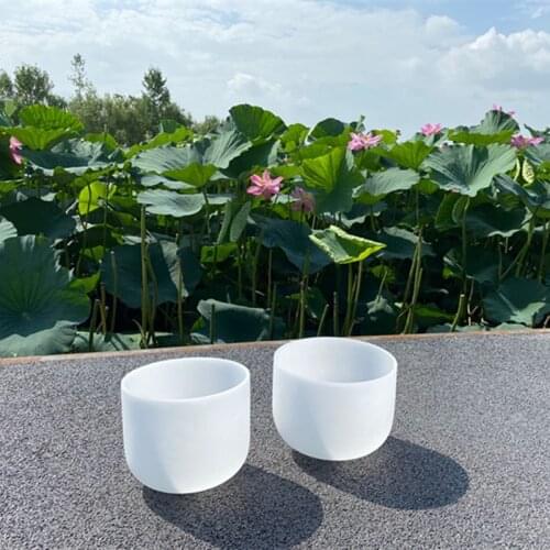 7inch and 9inch Note C/D/E/F/G/A/B Chakra Frosted Quartz Crystal Singing Bowl 7"9" 2 pcs Meditation sound chakra bowl