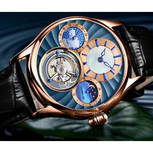 GIV New GMT Men Mechanical Wristwatches Tourbillon Skeleton Mens Wrist Watch Watches for Men Sapphire Waterproof reloj hombre