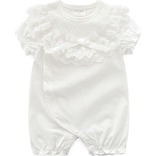 Newborn Baby Romper Summer Infant Dress Lace Jumpsuit Princess Born Crawling Baby Clothing