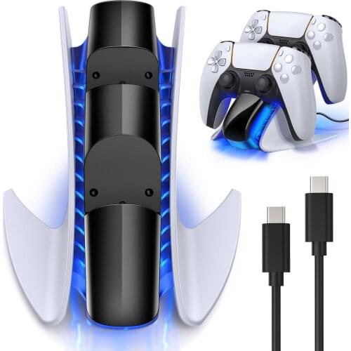 For PS5 Dual Controller Charger USB Type-C Fast Charging Dock Station For Playstation5 Dualsense Controller Gamepad Accessories