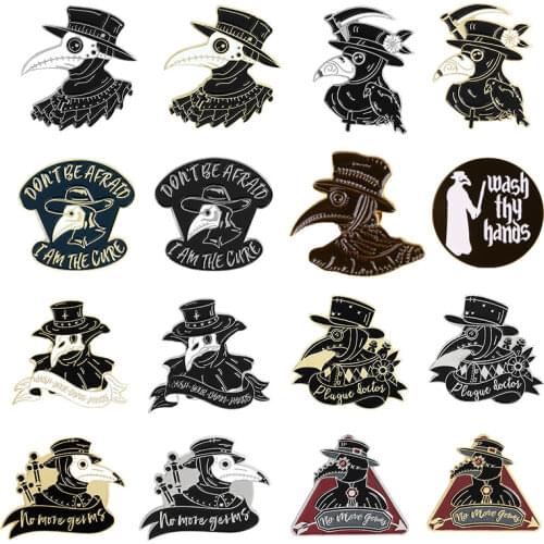 Plague Doctor Enamel Pins Badges For Backpacks Metal Badges On Backpack Movie Pin Badge For Clothes Lapel Pin Bag Brooch Jewelry